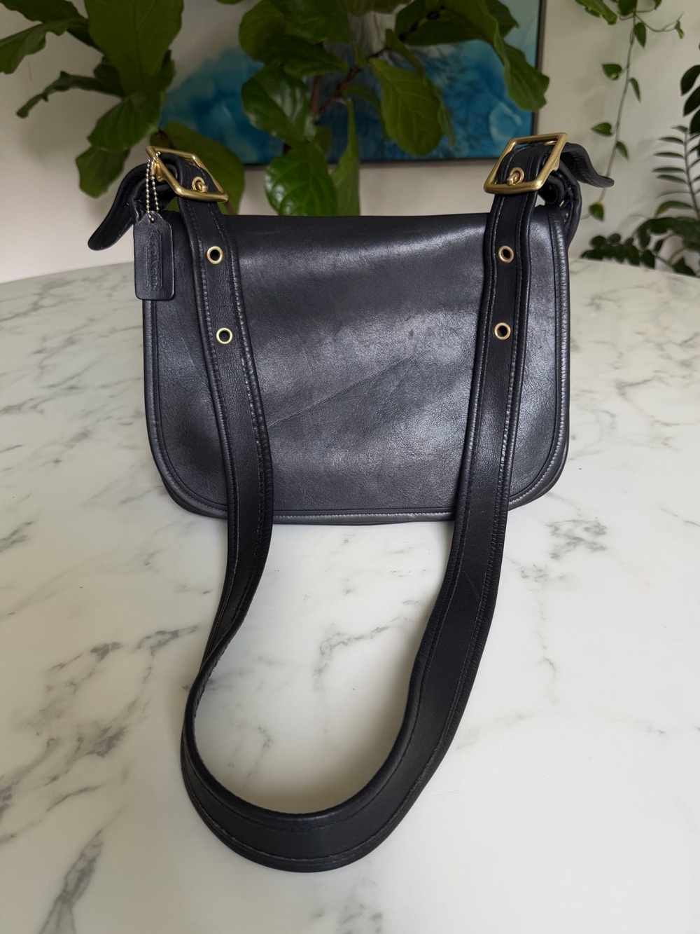 Coach Vintage Patricia's Legacy 9951 Black Leather Crossbody Shoulder Bag 90's